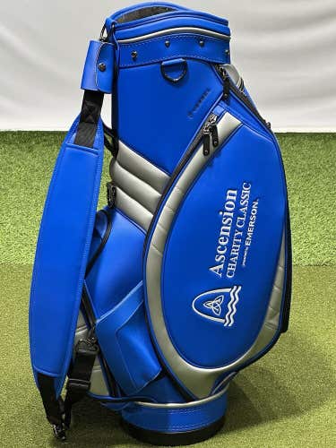 Vessel Golf Ascension Charity Classic Staff Bag Blue/Silver Super Rare MINT!`