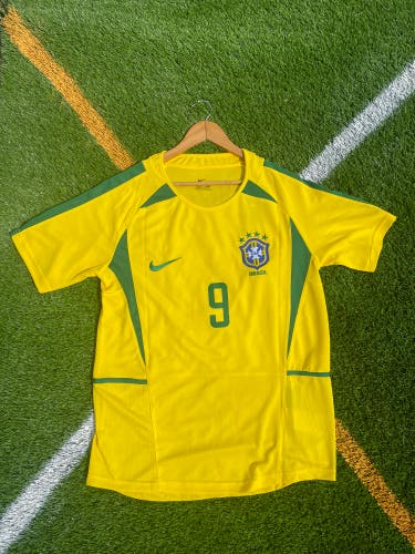 Brazil 2002 Home Ronaldo Retro Soccer Jersey