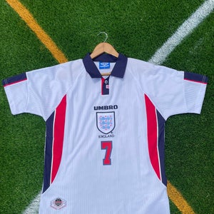 England 1998 Home Beckham Retro Soccer Jersey