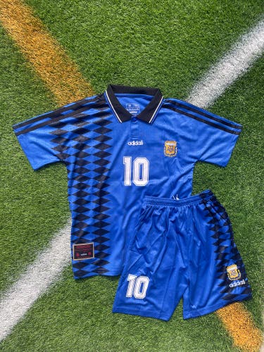 Argentina 1994 Home Maradona Retro Soccer Jersey For Kids