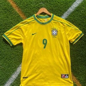 Brazil 1998 Home Ronaldo Retro Soccer Jersey