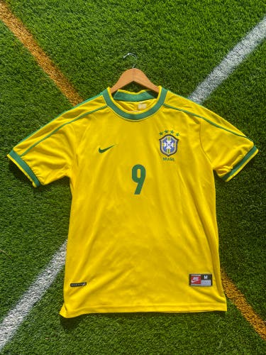 Brazil 1998 Home Ronaldo Retro Soccer Jersey