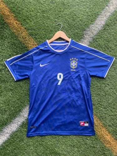 Brazil 1998 Home Ronaldo Retro Soccer Jersey