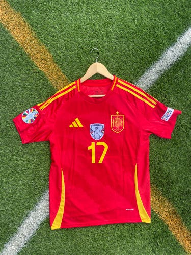 Spain 2024 Home Williams Jr Retro Soccer Jersey