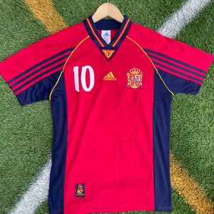 Spain 1998 Home Raul Retro Soccer Jersey