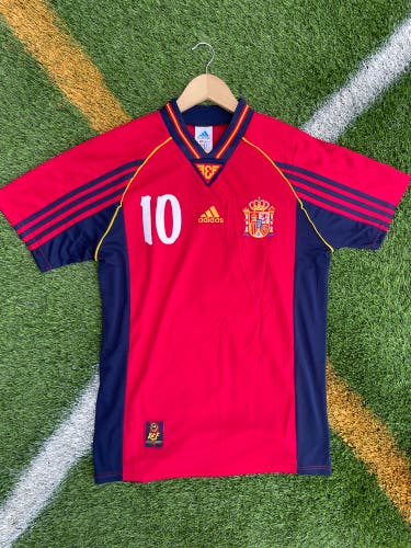 Spain 1998 Home Raul Retro Soccer Jersey