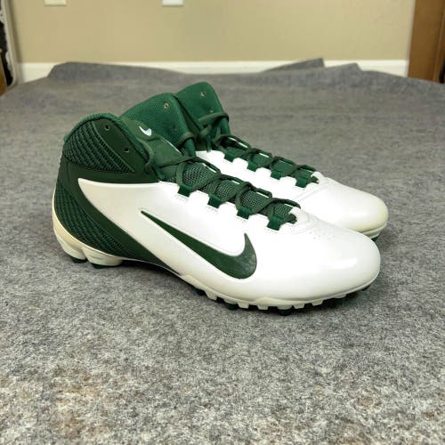 Nike Mens Football Cleats 15 White Green Shoe Lacrosse Alpha Speed TD Sports