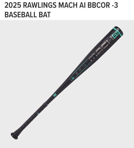 New Rawlings Mach AI BBCOR Certified Bat (-3) Alloy 29 oz 32"