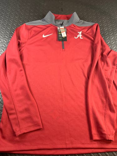 Nike Alabama Crimson Tide 1/4 Zip Men Dri-Fit Pullover DB9425-698 Size Large