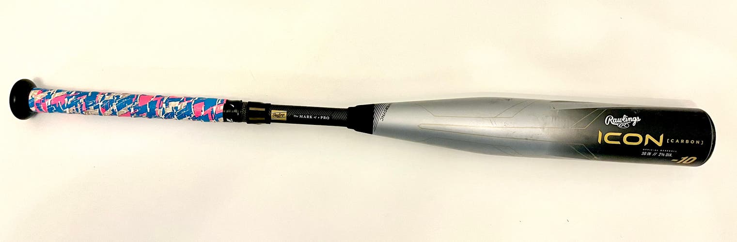 Used 2023 Rawlings Icon USABat Certified Bat (-10) Composite 20 oz 30"