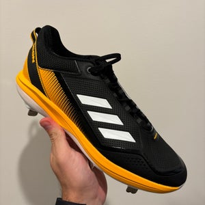 Adidas Icon 7 Black Gold Men's Size 12 Metal Baseball Cleats S23856 NWOB