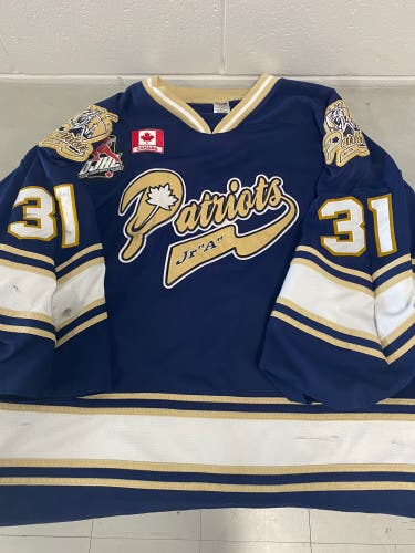 Toronto Patriots JrA game goalie jersey