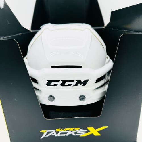 New NHL Pro Stock CCM Supertacks X Hockey Helmet-Medium-White