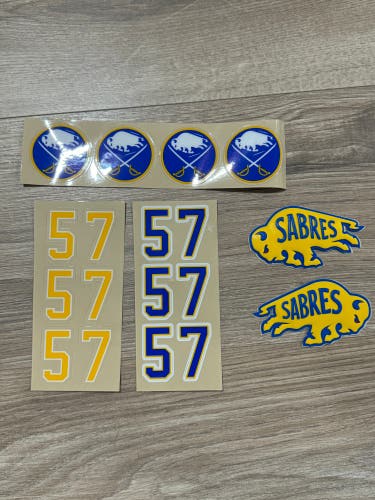 Buffalo Sabres helmet decals and numbers