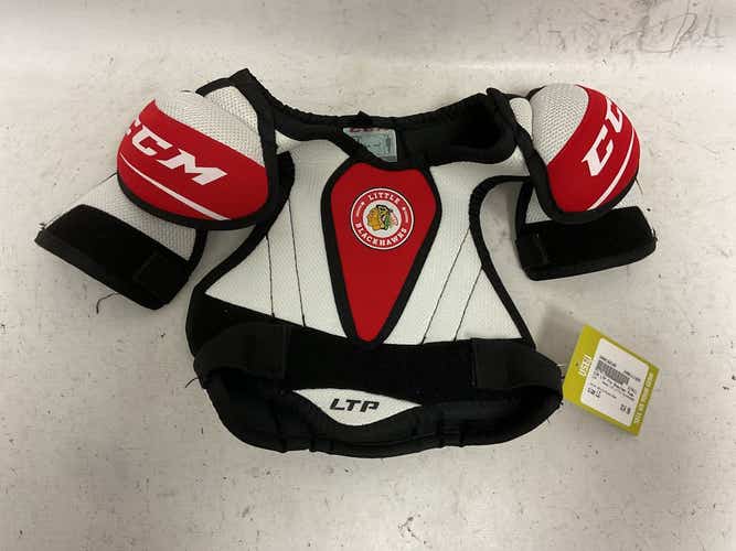 Used Ccm Ltp Little Blackhawks Lg Hockey Shoulder Pads