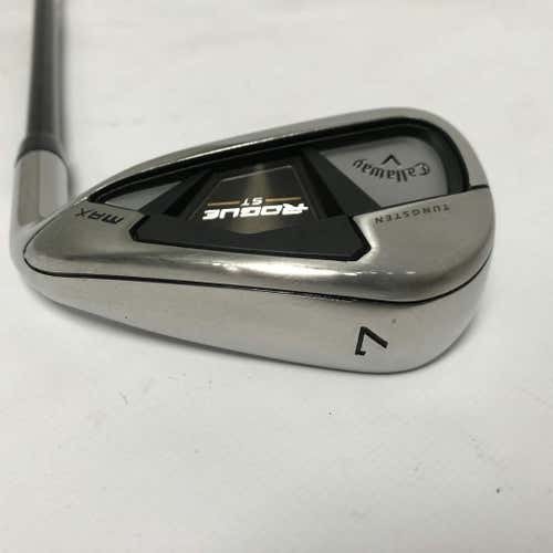 Used Callaway Rogue St Max *demo Grip* 7 Iron Stiff Flex Graphite Shaft Individual Irons