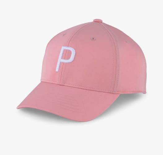 NEW Puma Structured P Cap Flamingo Pink/White Glow Adjustable Golf Hat/Cap