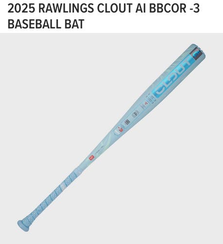 New Rawlings Clout BBCOR Certified Bat (-3) Alloy 30 oz 33"