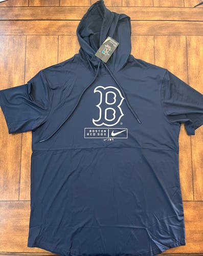 Boston Red Sox — Dri Fit Short Sleeved Hoodie — Size XL