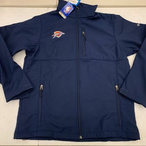 OKC Thunder NBA Jacket Men's Medium Navy Blue Full Zip Columbia Tech $130