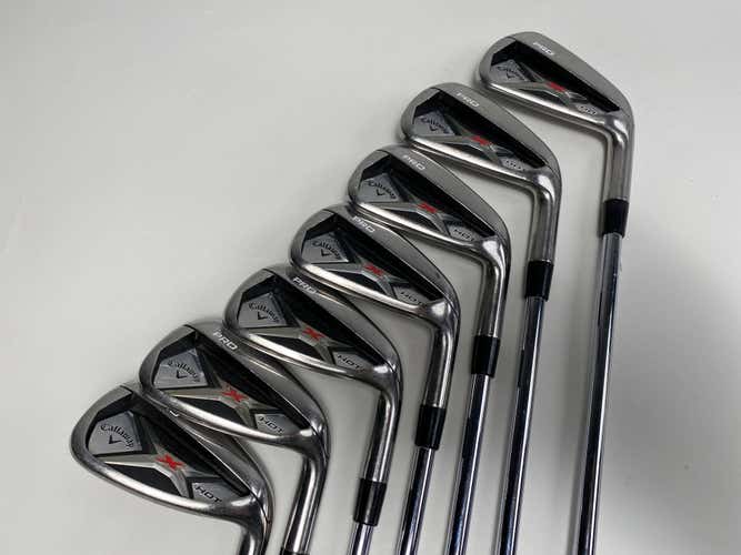 Callaway 2013 X Hot Pro Iron Set 4-PW Rifle Project X 6.0 Stiff Steel Mens RH