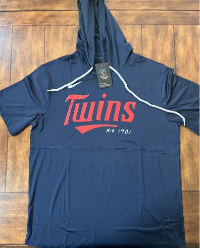 Minnesota Twins— Dri Fit Short Sleeved Hoodie — Size XL