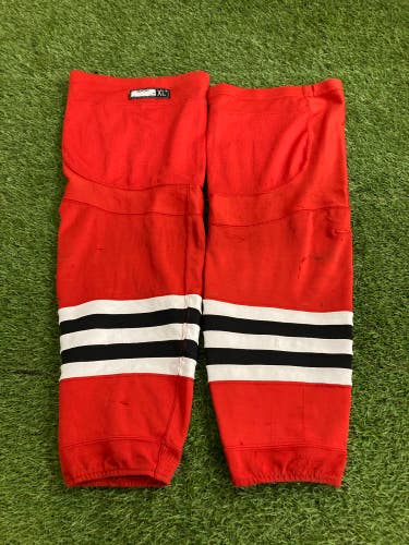 Red Used Chicago Blackhawks Senior Large Reebok Socks