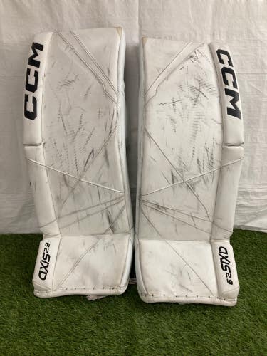 White Used 32" Senior CCM Axis 2.9 Goalie Leg Pads