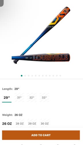 New 2024 Louisville Slugger BBCOR Certified Alloy 26 oz 29" Atlas Bat