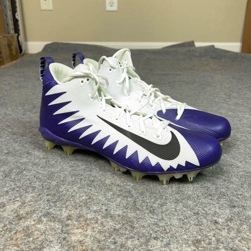 Nike Mens Football Cleats 15 Purple White Shoe Lacrosse Alpha Menace Pro Mid B