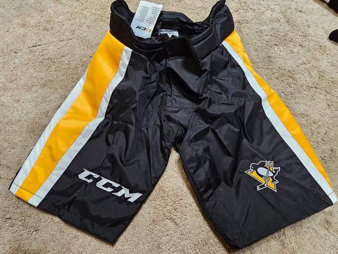 PITTSBURGH PENGUINS CCM PP90 Black Gold Pro Hockey Pant Shells Medium NEW