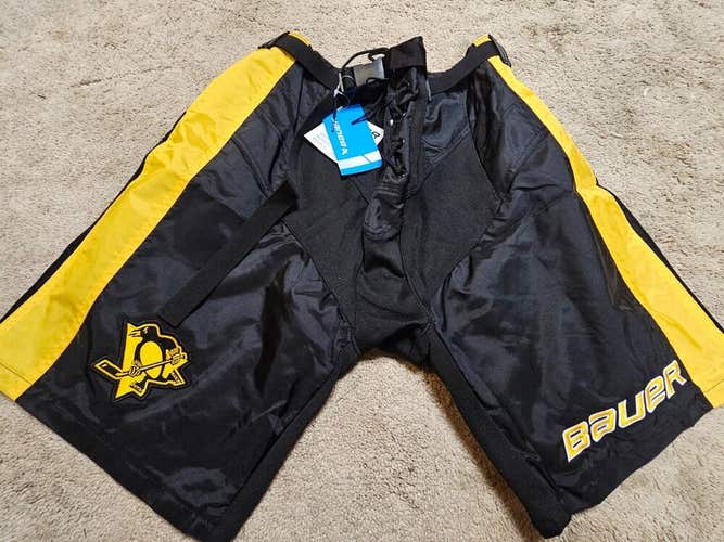 PITTSBURGH PENGUINS ELITE Bauer Black Gold Senior Hockey Pant Shells Medium NEW