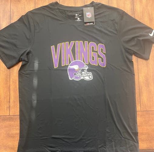 Minnesota Vikings XL Black Dri-Fit Short Sleeve T-Shirt NWT