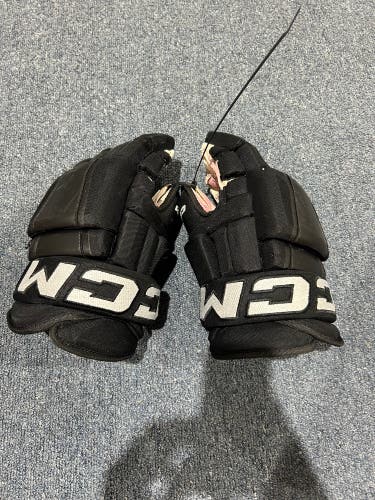 Used Black Charlotte Checkers CCM 14" Pro Stock HG97 Gloves