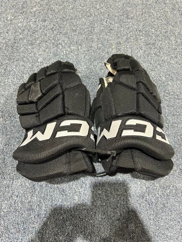 Used Black Charlotte Checkers CCM 14" Pro Stock HGTKPP Gloves