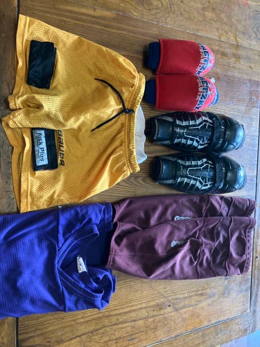 Free jersey and socks + shin elbow pads and girdle youth small