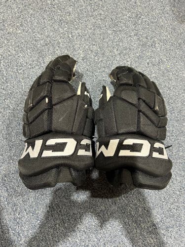 Used Black Charlotte Checkers CCM 14" Pro Stock HGTKPP Gloves