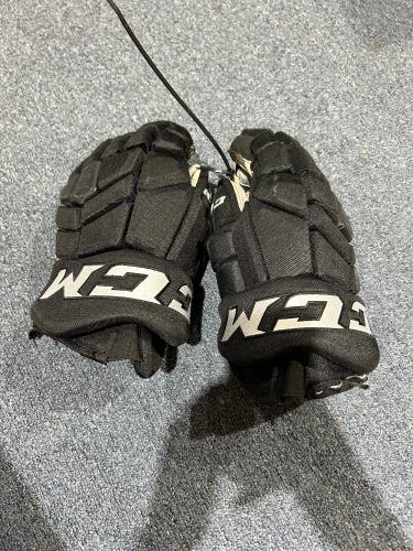 Used Black Charlotte Checkers CCM 14" Pro Stock HGTKPP Gloves