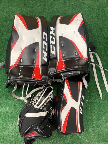 White Used 32" Senior CCM Revolution 597 Goalie Full Set Regular