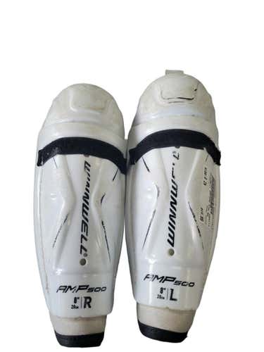 Used Winnwell Amp500 8" Hockey Shin Guards