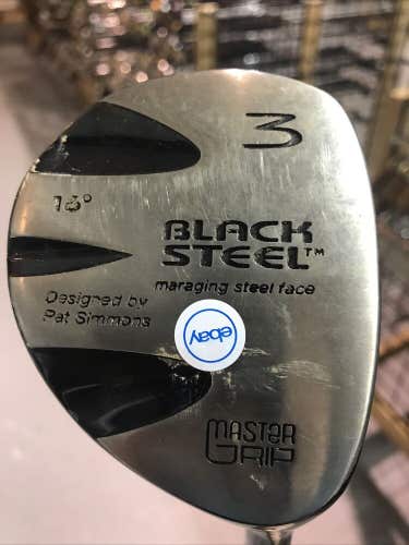 Master Grip Black Steel 16° Fairway 3 Wood Dynamic Gold Stiff Flex Steel Shaft