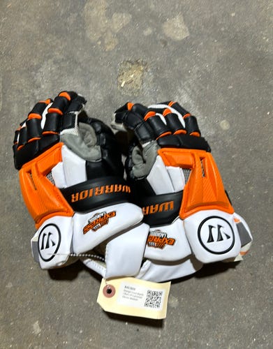 Orange Used Warrior Burn XP Lacrosse Gloves Medium