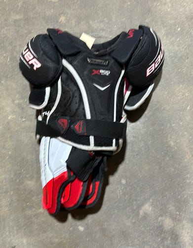 Used Junior Medium Chest 12" Shin Pads Bauer Starter Kit