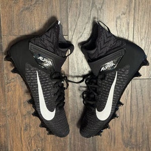 Nike Alpha Menace Elite 2 Mens 12.5 Football Cleats Black/White AO3374-001
