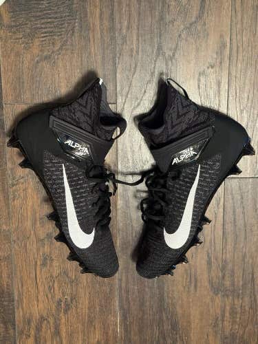 Nike Alpha Menace Elite 2 Men’s 12.5 Football Cleats Black/White AO3374-001