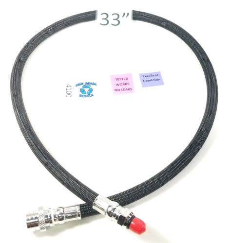 Braided 33" Standard BCD BC Inflator Hose 3/8" Threads Scuba Dive Low Pressure