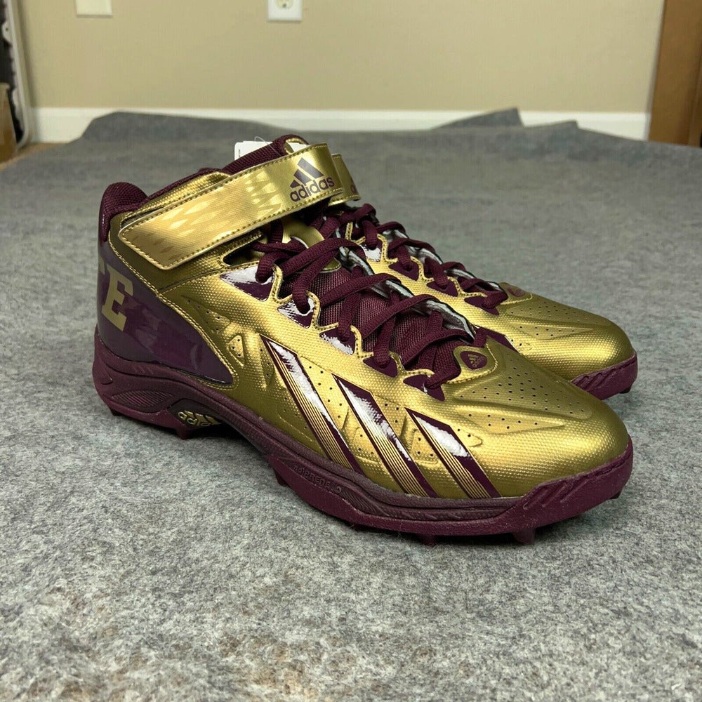 Adidas Mens Football Cleat 14 Gold Maroon Shoe Lacrosse AS SMU