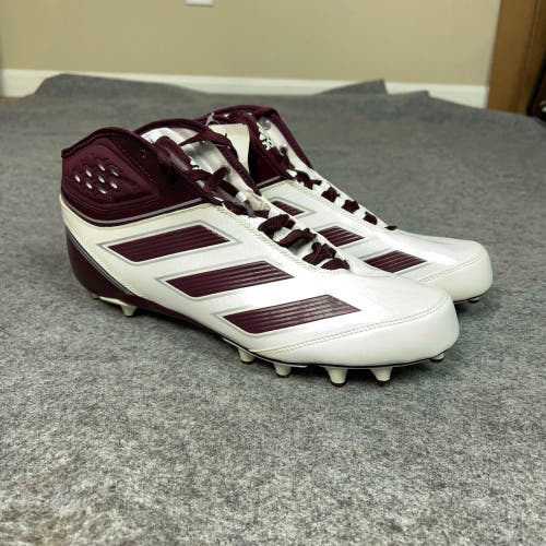 Adidas Mens Football Cleat 13.5 White Maroon Shoe Lacrosse Malice 2 Fly Sports S