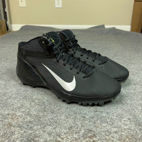 Nike Mens Football Cleat 16 Black Silver Shoe Lacrosse Alpha Talon Elite 3/4 C