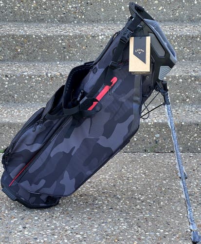 NEW Callaway Golf Fairway + Plus L Stand Double Strap Golf Bag Black/Camo #97628